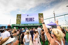 The New York City Wimbledon Hill at Brooklyn Bridge Park on July 15, 2023. Photo by Mike Lawrence for the AELTC.