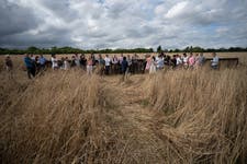 EDITORIAL USE ONLY People attend The Oxford Artisan Distillery’s Lammas Day celebrations, marking the start of grain harvest. Picture date: Tuesday August 1, 2023. PA Photo. The Oxford Artisan Distillery is one of only a handful of ‘grain to glass’ distilleries in the UK. They use a low input production method with minimal tillage and no agri-chemicals