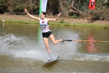 Lilli Deste from Amersham will compete for GB at the 2023 European U21 Waterski Championships in France from 18 August. Picture Date: January 2023. Photo credit: Nick Parkin