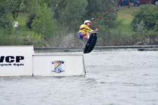 GB Team rider Jessie Saunders practising for the 2023 European & African Cable Wakeboard Championships in Hungary, starting 29 August. Photo credit: Cable Wakeboard UK