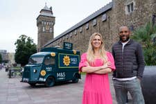 EDITORIAL USE ONLY Professional footballer Danny Gabbidon pictured with leading nutritionist Sophia Linn. M&S Eat Well. Picture date: Wednesday August 23, 2023. PA Photo.