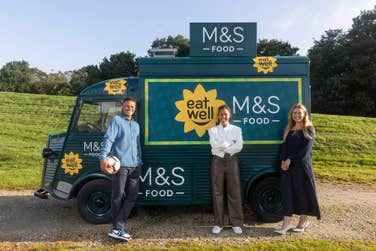 EDITORIAL USE ONLY (Left to right) Former England footballers, Jermaine Jenas and Fara Williams with nutritionist, Sophia Linn at the launch of the ‘Eat Well, Play Well’ Report at St George’s Park in Burton upon Trent, a partnership between M&S and the home nations' Football Associations aimed at helping families to eat healthier, balanced diets in response to the growing division between the health and fitness of our footballing heroes and the UK public. Picture date: Wednesday August 30, 2023.