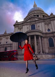 Pictured: St Paul’s Cathedral as seen in Mary Poppins. To celebrate 100 years of wonder, Disney has released a series of images paying homage to the landmarks that inspired its most loved films in their real-world locations