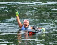 GB's Chantal Clements wins the Over-55 Women's Slalom at the 2023 Europe & Africa Over-35s Waterski Championships in France. Picture date: 16 September 2023. Photo: Jacky Jongenelen