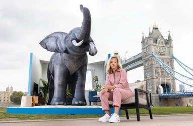 EDITORIAL USE ONLY Wife of Tom Parker and Campaigner, Kelsey Parker unveils ‘The Elephant in the Room’, an installation by Co-op Funeralcare designed to encourage the nation to feel more comfortable talking about death, London. Picture date: Tuesday September 26, 2023. PA Photo. The installation follows research which reveals 58 percent of British people say talking about death, dying and bereavement is the ultimate ‘elephant in the room’.