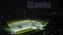 EDITORIAL USEUndated handout photo issues by Sela of a view of a football themed drone show created by Newcastle United’s front-of-shirt sponsor, Sela, to celebrate the return of top-level European football to St James’ Park in Newcastle Upon Tyne after a 20-year break.Issue date: Monday October 2,2023. Photo credit should read: Chris Wilkinson/PA Wire. NOTE TO EDITORS: This handout photo may only be used in for editorial reporting purposes for the contemporaneous illustration of events, things or the people in the image or facts mentioned in the caption. Reuse of the picture may require further permission from the copyright holder.