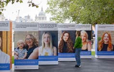 A view of an exhibition in London, ‘Beauty in Every Smile’, launched in collaboration with cleft charity Smile Train UK. Picture date: Thursday October 5, 2023. PA Photo. The exhibition is open to the public from today until Saturday October 7 at South Bank and looks to inspire more inclusivity following research showing that a third of people with a facial difference have been discriminated against and a quarter have been bullied.