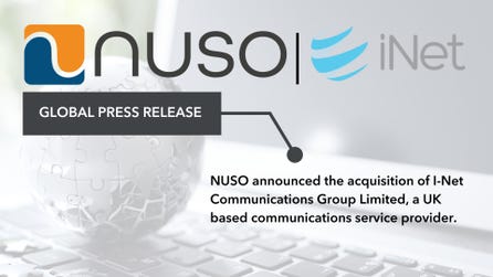 NUSO Acquires UK Communications Service Provider. (Graphic: Business Wire)