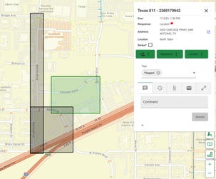 A locate request through Texas811 assigned to the "North Team;" a 3rd party locate service. (Graphic: Business Wire)