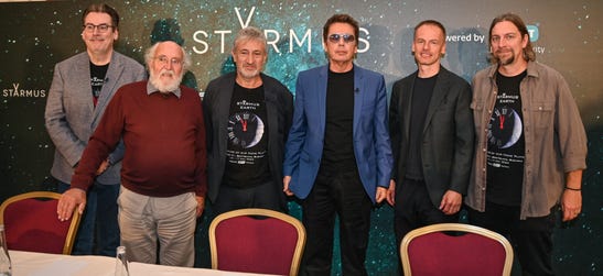 From left to right David Eicher, Michel Mayor, Garik Israelian, Jean-Michel Jarre, Richard Marko, Todd D. Miller (Photo: ESET & Starmus Festival)