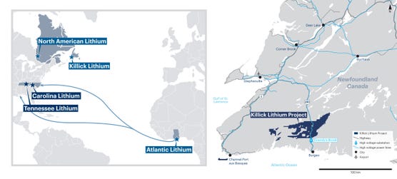 Killick Lithium Project relative to Piedmont Lithium’s asset portfolio