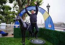 Frankie Dettori during a photocall at Southbank, London. After 37 years of competitive riding, the sporting legend will be retiring from the saddle. Frankie's last ride on British soil will take place on Saturday 21st October at the QIPCO British Champions Day at Ascot. Picture date: Thursday October 12, 2023.