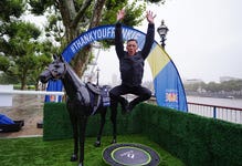 Frankie Dettori during a photocall at Southbank, London. After 37 years of competitive riding, the sporting legend will be retiring from the saddle. Frankie's last ride on British soil will take place on Saturday 21st October at the QIPCO British Champions Day at Ascot. Picture date: Thursday October 12, 2023.