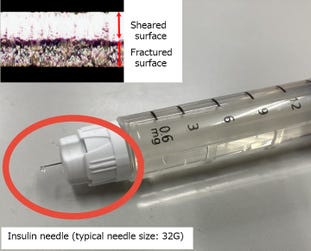 Stability of the welded part of the bare tube and cutting surface of the material, which will not rupture even when thinly drawn: The ratio between the fractured and sheared surfaces is agreed to facilitate welding by medical device manufacturers. The same end-face properties are supplied for the entire coil length (0.2 mm: approx. 4,000 M). (Graphic: Business Wire)