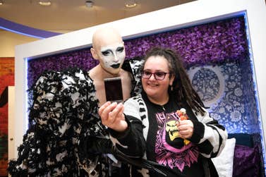 EDITORIAL USE ONLY Drag Race UK alumni, Cheddar Gorgeous at a meet and greet to celebrate the opening of the Photo by Fujifilm x Primark concession in Manchester. Picture date: Wednesday November 1, 2023. PA Photo. Fans are invited to visit the instore concession on the first floor in Primark on Market Street where Cheddar Gorgeous will be in a garment made up of over 1,000 Fujifilm INSTAX prints and designed by local fashion creator and artist, Mariusz Malon.