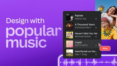 For the first time, Canva is providing access to sixty-second clips of commercially-released songs for personal use in videos, social media posts, presentations, education materials, and beyond. (Graphic: Business Wire)