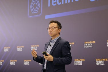 Kelvin Li, Head of Global Fund Platform at Ant International, at the Tech Stage of Singapore Fintech Festival (Photo: Business Wire)