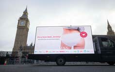 A view of a digital van in Westminster as part of the ‘Say Pants to the Tax’ campaign led by Marks and Spencer calling on the Chancellor to make period pants VAT free. Period pants currently classified as clothing, which means they are subject to a 20per cent tax. The campaign comes 2 days before this year’s Autumn Statement.