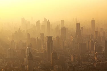 Air pollution over Shanghai illustrating the climate health crisis. (Photo: Business Wire)