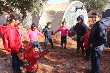 ShelterBox provided winter shelter kits and children’s clothing to Abu's family as winter temperatures started to drop in Syria in 2021