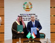 SFD’s CEO, H.E. Sultan Al-Marshad and Tajik Finance Minister, H.E. Kahhorzoda Fayziddin Sattor commemorate $100 million development loan agreement. (Photo: AETOSWire)