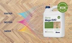 Announcing Bona Mega EVO™ a next generation lacquer that offers new state-of-the-art crosslinking technology that activates when applied. The unique, non-yellowing formula delivers faster curing with excellent resistance to scratches, wear, and chemicals. With VOC levels below 3%, Bona Mega EVO contributes to healthier working conditions with a lower impact on indoor air quality. (Photo: Business Wire)