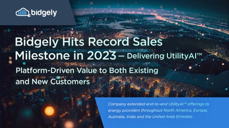 Bidgely achieved its highest ever new annual sales in 2023 as the company supports fundamental shifts in the utility industry. (Graphic: Business Wire)