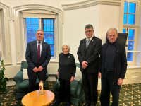 Sir Keir Starmer with Vera Schaufeld MBE, John Hajdu MBE, and Safet Vukalić BEM