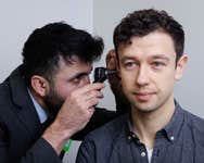 EDITORIAL USE ONLY Rahim Rahmani, Superdrug Pharmacist uses an otoscope to assess a patient’s medical condition, at The Strand, London, as part of the Pharmacy First service which launches today. Picture date: Wednesday January 31, 2024. PA Photo. Pharmacy First will be a service where pharmacists can provide people with professional health care advice, treatments, and medicines for seven common illnesses, instead of the patient going to a GP surgery.