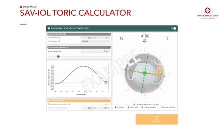 Launch of New Features, discover the unique Incision Location Optimization tool on SAV-IOL Toric Calculator. (Image SAV-IOL SA)