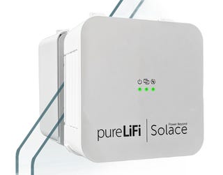 The LINXC Bridge system by pureLiFi & Solace Power, unveiled at Mobile World Congress Barcelona 2024 (Photo: Business Wire)