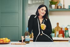 Jessie with a cocktail