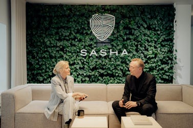 Thomas Eriksson, Founder and CEO of Sasha, and Chief Communications Officer, Lotte Thor Høgsberg getting ready for the big reveal. (Photo: Michael Drost-Hansen)