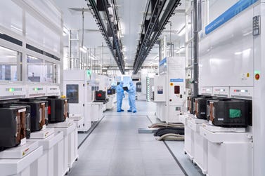 The UK’s first 300mm semiconductor fabrication line at Pragmatic Park, Durham, UK (Photo: Business Wire)