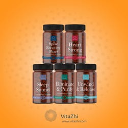 The recently launched VitaZhi range includes two formulas specifically designed to combat the lingering effects of the COVID-19 virus and its associated vaccinations, in addition to formulas designed to support anxiety, aid sleep and detox from unwanted parasites (Photo: Business Wire)