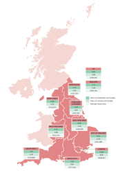 Map of average years of care funded by house price