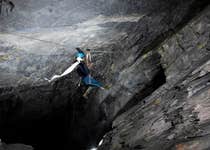 Isabella Betts abseils through an abandoned Victorian slate mine in Snowdonia, Wales as Domestos launch their new campaign to find adventurous members of the public to take part in The Longest Drop experience, in celebration of their newest product, Domestos Power Foam. Issue date: Thursday April 18, 2024. PA Photo. The Longest Drop follows on from 2023's Loo With A View experience and will see participants journey 1375ft underground to the nationÕs 'hardest-to-reach' toilet.