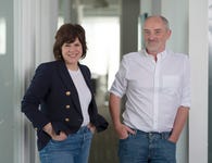 L-R: Kelly Manthey (CEO of Kin + Carta) and Olivier Padiou (CEO of Valtech) (Photo: Business Wire)