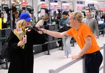 EDITORIAL USE ONLY Jamie Laing speaks with supermarket customers as he is announced as Fanta's 'Chief Flavour Officer' to launch the new Fanta Orange Zero, London. Issue date: Wednesday May 1, 2024. PA Photo. The new flavour has been created in response to the public’s changing tastes and habits and is available now nationwide,.