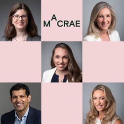 Macrae's new Partners are (from L to R): Eleonora Wäktare (London), Justine Donahue (Washington, D.C.), Rachel Nonaka (Washington, D.C.), Adil Lalani (London), and Sarah Morris (San Francisco Bay Area). (Photo: Business Wire)