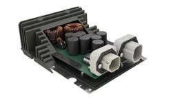 Eaton’s DC/DC converter takes power from a 48-volt system and steps it down to 12 volts to run accessories and other low-power systems. (Photo: Business Wire)