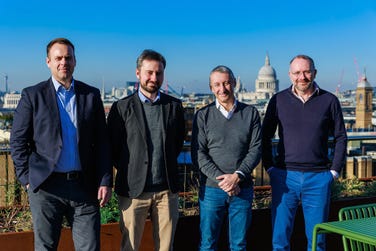 Reactive Technologies Senior Leadership Team, from L-R: Robert Macklin, CFO; Chris Kimmett, COO; Marc Borrett, Founder & CEO; Duncan Burt, Chief Strategic Growth Officer. (Photo: Business Wire)