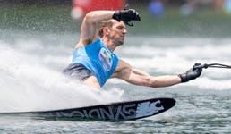 GB's Will Asher wins silver in Men's Slalom at the 2024 Masters Waterski & Wakeboard Tournament in Georgia, USA. Picture date: 26 May 2024. Photo credit: Johnny Hayward