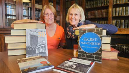 Joy and Jean with Manc books