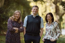 From left to right: Dr. Kärt Tomberg, CEO & Co-Founder, Dr. Leopold Parts, CTO, Dr. Rebecca Godfrey, COO. (Photo credit: ExpressionEdits)