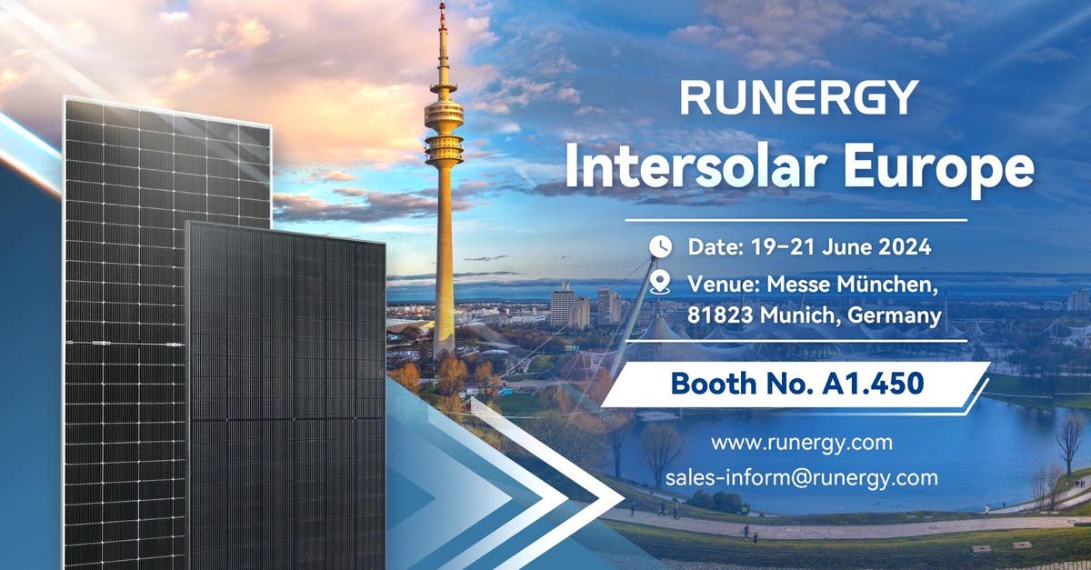 Versatile Module Europe Runergy to Showcase its Newest PV Modules at Intersolar Europe 2024