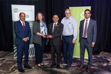 L-R: Khalid AlHajri, Vice President, Procurement, Saudi Aramco; Kimberly A. Smith, President, PLIDCO; Nabeel AlAfaleg, President & CEO, Aramco Americas; Ernest J. Lackner, Director, Sales & Marketing, PLIDCO; Ammar Mubarak, Director, Procurement & Supply Chain Management, Aramco Americas (Photo: Business Wire)