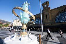 EDITORIAL USE ONLY A recreation of an Aetheryte Crystal is unveiled by SQUARE ENIX at King’s Cross St Pancras in central London ahead of the launch of the massively multiplayer online role-playing game (MMORPG) FINAL FANTASY XIV Online’s fifth expansion, Dawntrail, which is set to be released on July 2. Picture date: Monday June 24, 2024. PA Photo