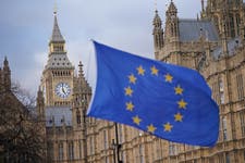 Houses of Parliament in London and EU flag: Since the Conservative party took charge of the UK 14 years ago, the country has exited the European Union. (Photo by Yui Mok/PA Wire)