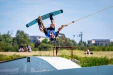 Kieran Owens, bronze,Open Men Wakeboard, 2024 European Cable Wakeboard Champs. Photo credit Mantis Pro Media